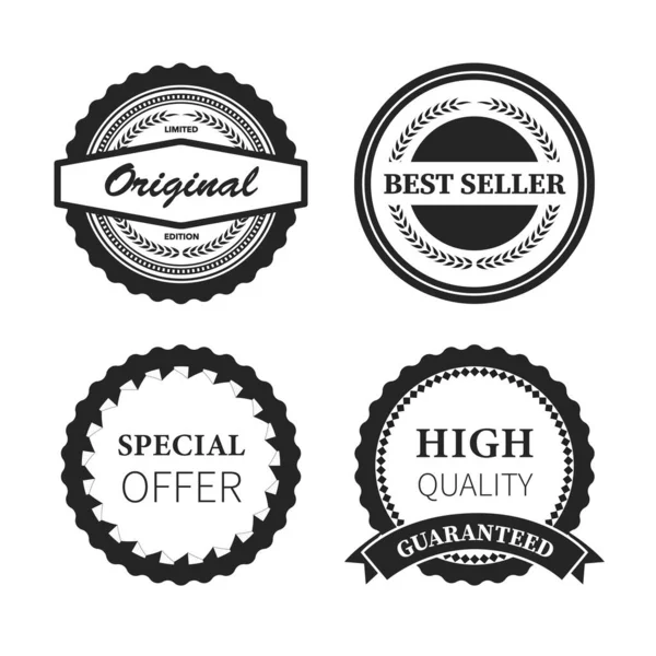 Collection Badges Vectoriels Premium Étiquettes Emballage — Image vectorielle