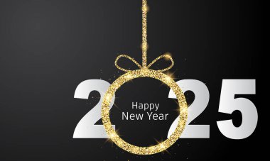 2025 Mutlu Yıllar Geçmiş Tasarımı. Tebrik kartı, Banner, Poster. Vektör İllüstrasyonu.