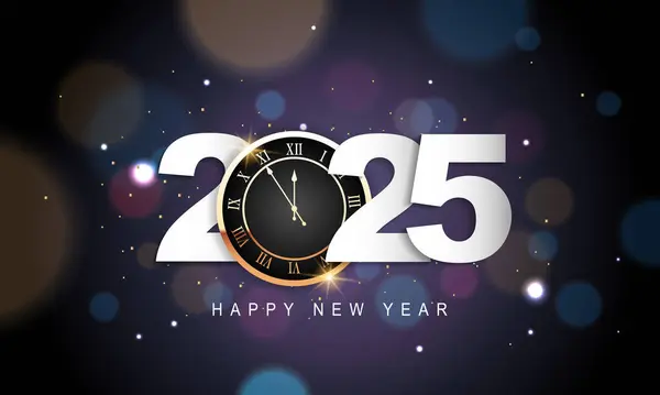 2025 Mutlu Yıllar Geçmiş Tasarımı. Tebrik kartı, Banner, Poster. Vektör İllüstrasyonu.