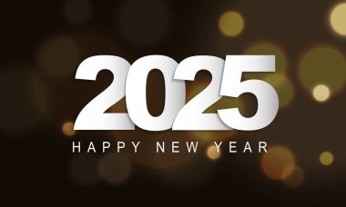 2025 Mutlu Yıllar Geçmiş Tasarımı. Tebrik kartı, Banner, Poster. Vektör İllüstrasyonu.