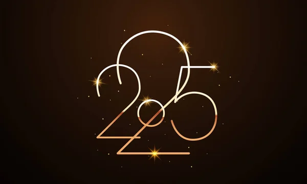 2025 Mutlu Yıllar Geçmiş Tasarımı. Tebrik kartı, Banner, Poster. Vektör İllüstrasyonu.