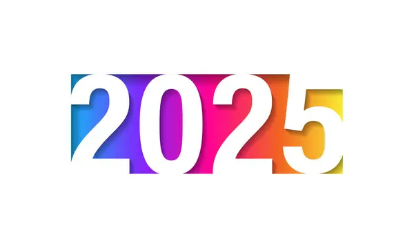 Mutlu Yıllar 2025 Vektör Arkaplanı Broşür Veya Takvim Kapağı Tasarım Stok Vektör