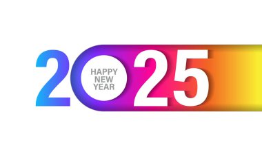 Mutlu yıllar 2025 tebrik kartı tasarım şablonu.