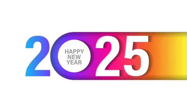 Šťastný Nový Rok 2025 Přání Design Šablony Royalty Free Stock Ilustrace