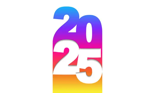 Šťastný Nový Rok 2025 Přání Design Šablony Royalty Free Stock Vektory