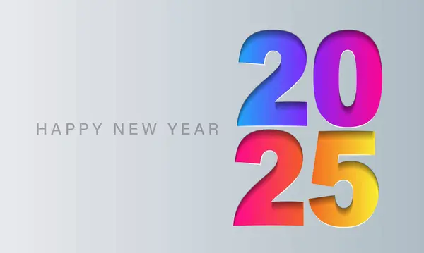 Šťastný Nový Rok 2025 Přání Design Šablony Vektorová Grafika