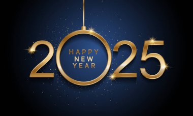 2025 Mutlu Yıllar Geçmiş Tasarımı. Tebrik kartı, Banner, Poster. Vektör İllüstrasyonu.