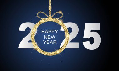 2025 Mutlu Yıllar Geçmiş Tasarımı. Tebrik kartı, Banner, Poster. Vektör İllüstrasyonu.