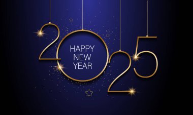 2025 Mutlu Yıllar Geçmiş Tasarımı. Tebrik kartı, Banner, Poster. Vektör İllüstrasyonu.