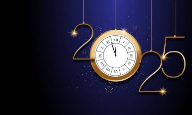 2025 Mutlu Yıllar Geçmiş Tasarımı. Tebrik kartı, Banner, Poster. Vektör İllüstrasyonu.