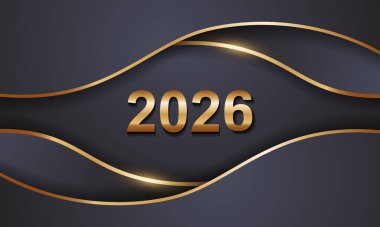 2026 Mutlu Yıllar Geçmiş Tasarımı. Tebrik kartı, Banner, Poster. Vektör İllüstrasyonu.