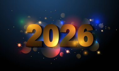 Bokeh 'in hafif efektli yeni yıl poster şablonu.