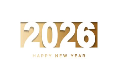 2026 Mutlu Yıllar Geçmiş Tasarımı. Tebrik kartı, Banner, Poster. Vektör İllüstrasyonu.