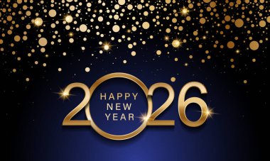 2026 Mutlu Yıllar Geçmiş Tasarımı. Tebrik kartı, Banner, Poster. Vektör İllüstrasyonu.