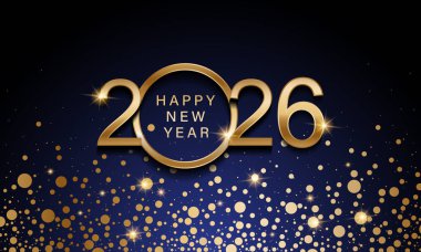 2026 Mutlu Yıllar Geçmiş Tasarımı. Tebrik kartı, Banner, Poster. Vektör İllüstrasyonu.