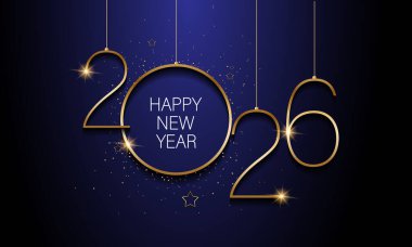 2026 Mutlu Yıllar Geçmiş Tasarımı. Tebrik kartı, Banner, Poster. Vektör İllüstrasyonu.