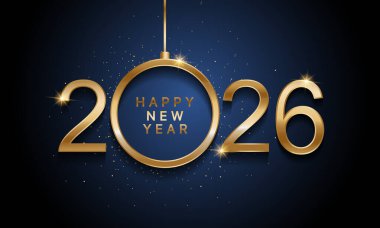 2026 Mutlu Yıllar Geçmiş Tasarımı. Tebrik kartı, Banner, Poster. Vektör İllüstrasyonu.