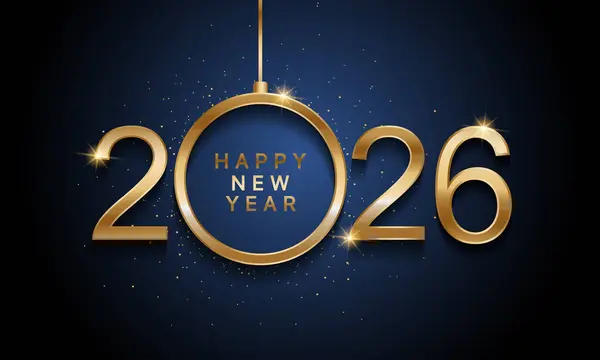 2026 Mutlu Yıllar Geçmiş Tasarımı. Tebrik kartı, Banner, Poster. Vektör İllüstrasyonu.