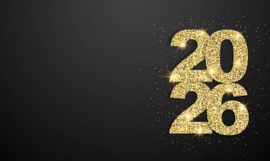 Mutlu yıllar 2026 tebrik kartı tasarım şablonu.