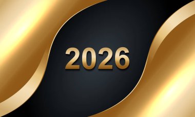 2026 Mutlu Yıllar Geçmiş Tasarımı. Tebrik kartı, Banner, Poster. Vektör İllüstrasyonu.