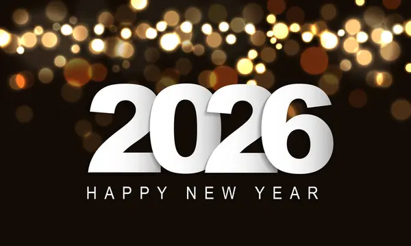 2026 Mutlu Yıllar Geçmiş Tasarımı. Tebrik kartı, Banner, Poster. Vektör İllüstrasyonu.