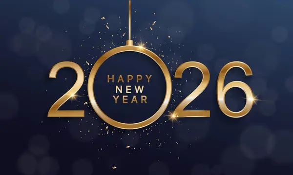 2026 Mutlu Yıllar Geçmiş Tasarımı. Tebrik kartı, Banner, Poster. Vektör İllüstrasyonu.