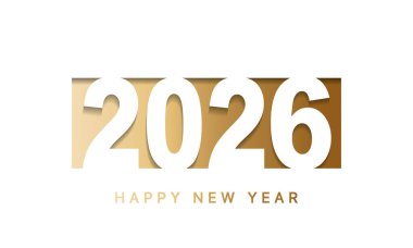 2026 Mutlu Yıllar Geçmiş Tasarımı. Tebrik kartı, Banner, Poster. Vektör İllüstrasyonu.