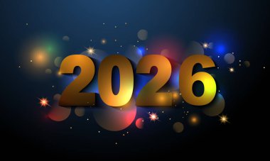 Bokeh 'in hafif efektli yeni yıl poster şablonu.