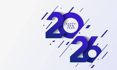 2026 Mutlu Yıllar Geçmiş Tasarımı. Tebrik kartı, Banner, Poster. Vektör İllüstrasyonu.