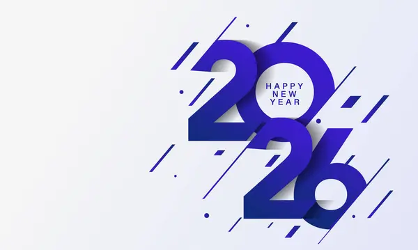 2026 Mutlu Yıllar Geçmiş Tasarımı. Tebrik kartı, Banner, Poster. Vektör İllüstrasyonu.