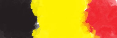 Belgium backgrounds - Belgium flag made in watercolor brush stroke background. Black yellow red abstract 