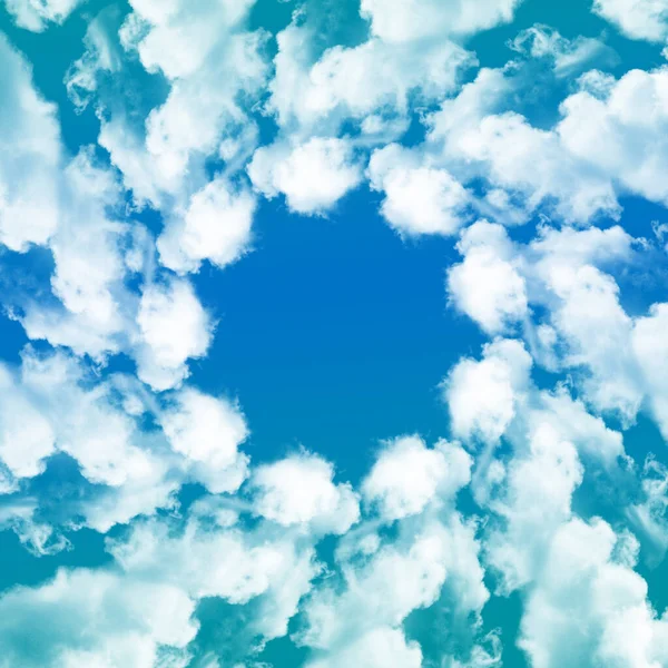 Nubes Blancas Patrón Círculo Con Espacio Texto —  Fotos de Stock