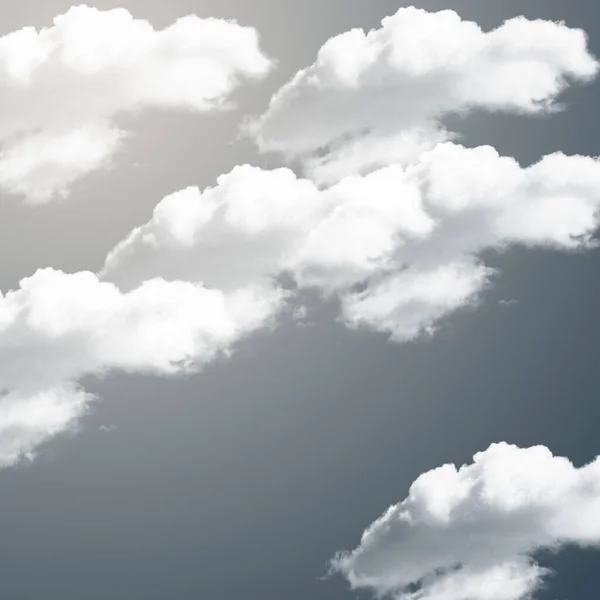 Clouds White Fluffy Cumulus Cloudy Sky Background — Stockfoto
