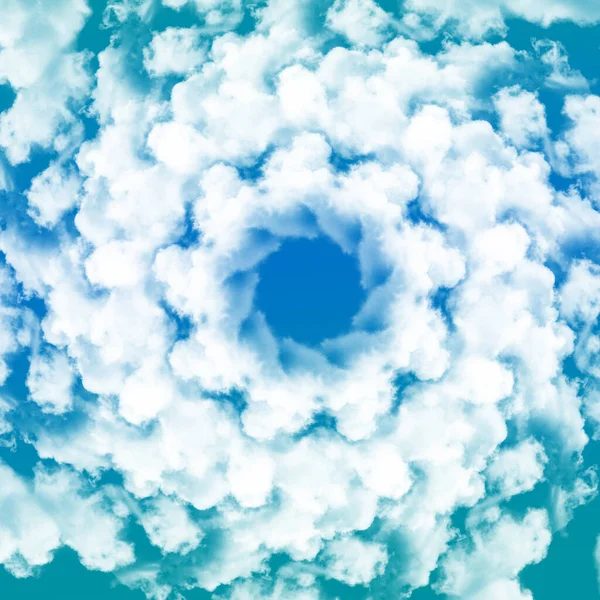Nubes Blancas Patrón Círculo Abstracto —  Fotos de Stock