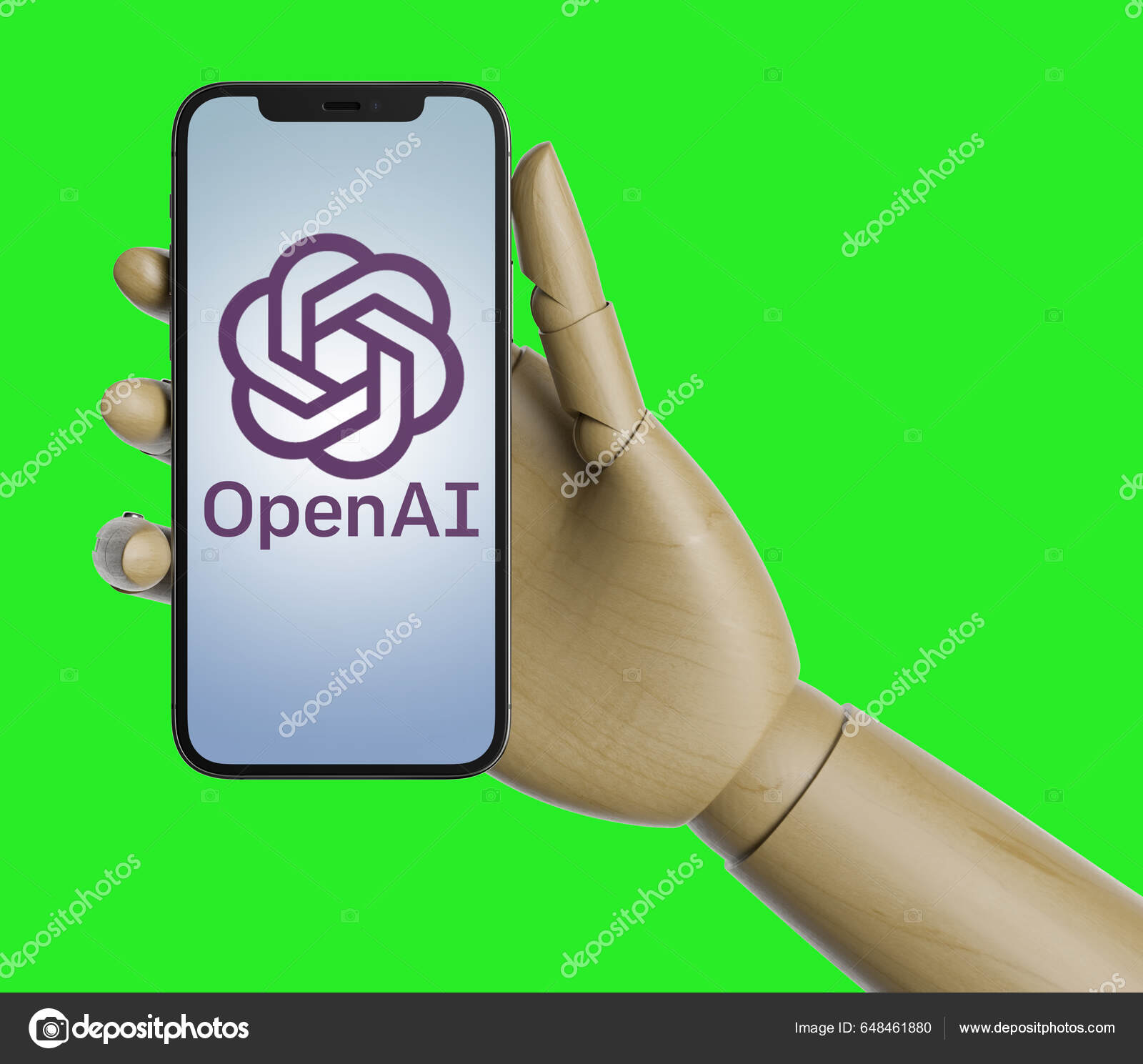 Роботизированная Рука Iphone Логотипом Open Зеленым Экраном Стоковая  иллюстрация ©impresstou@gmail.com #648461880