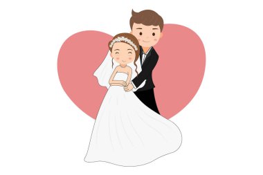 Bride in white dress and Groom in navy black suit holding each other for their wedding ceremony.