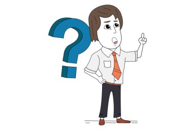 Corporate man showing confused gesture. business man vector isolated on a white background.