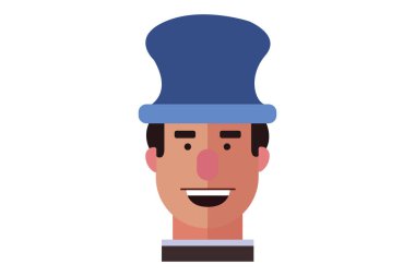 Şapka avatar karakter vektör illüstrasyon tasarımı ile adam