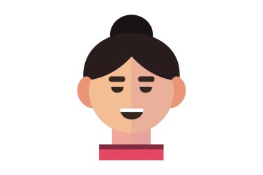 woman face with facial expression, web simple illustration