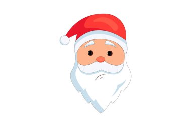 Santa Claus in red clothes isolated on white background for Xmas festive design. Vector illustration.