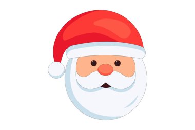 Santa Claus in red clothes isolated on white background for Xmas festive design. Vector illustration.