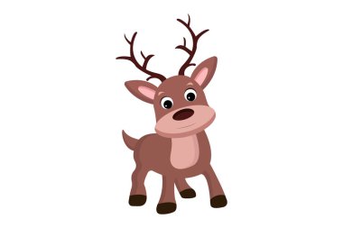 Reindeer vector isolated on white background. Christmas vector. Xmas vector. Perfect for coloring book, textiles, icon, web, painting, books, t-shirt print.