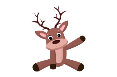 Reindeer vector isolated on white background. Christmas vector. Xmas vector. Perfect for coloring book, textiles, icon, web, painting, books, t-shirt print.