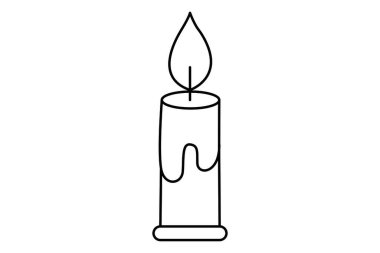 christmas candle line style icon isolated on white background. 