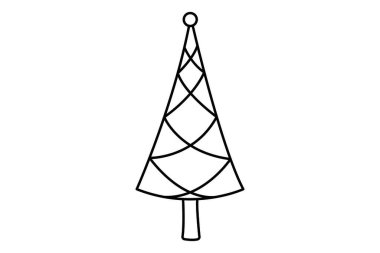 Christmas tree, Xmas tree vector isolated on white background. Perfect for coloring book, textiles, icon, web, painting, books, t-shirt print.