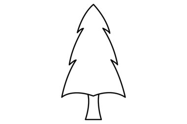 Christmas tree, Xmas tree vector isolated on white background. Perfect for coloring book, textiles, icon, web, painting, books, t-shirt print.