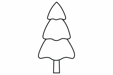 Christmas tree, Xmas tree vector isolated on white background. Perfect for coloring book, textiles, icon, web, painting, books, t-shirt print.