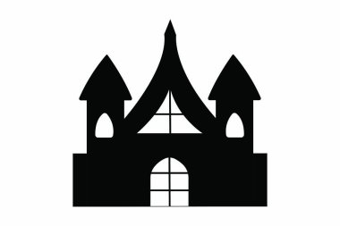 Şato ikonu. Web için ortaçağ inşa vektör simgelerinin basit illüstrasyonu