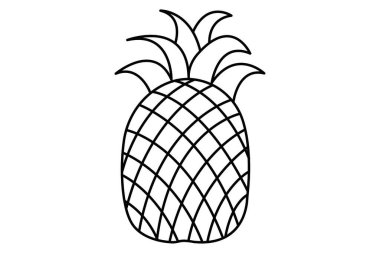 Beyaz arka plan üzerinde izole ananas vektör.