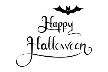 happy halloween lettering vector template, illustration.